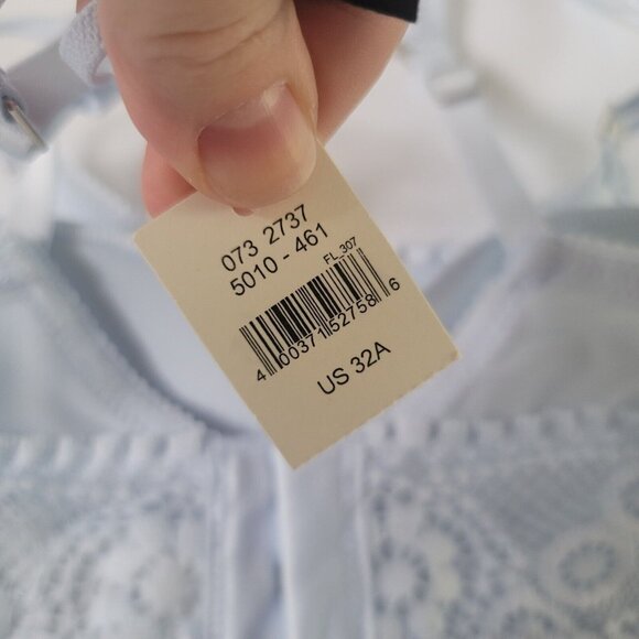 Aerie Real Power Wireless Padded Lace Bra Floral Blue Size 32A - Picture 3 of 6